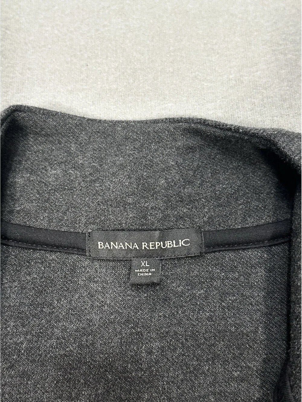 Banana Republic Men’s XL Quarter Zip Pullover Sweater Gray Cotton Blend
